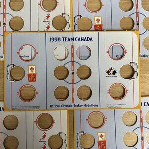 Lot Of 5 1998 McDonald's Team Canada Official Olympic Hockey Rink Coin Holder